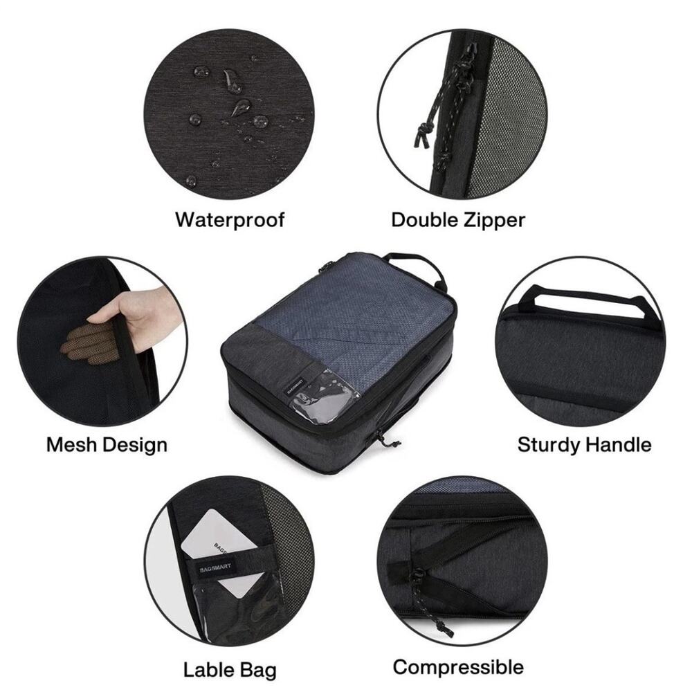 BAGSMART Compression Packing Cubes 4 Set Travel Organizer New OB - Picture 4 of 7